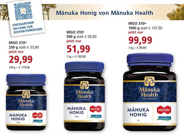 Reformhaus Angebote September 2021 Manuka Honig