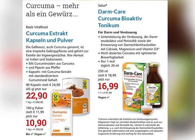 Reformhaus Angebote August 2022 Curcuma