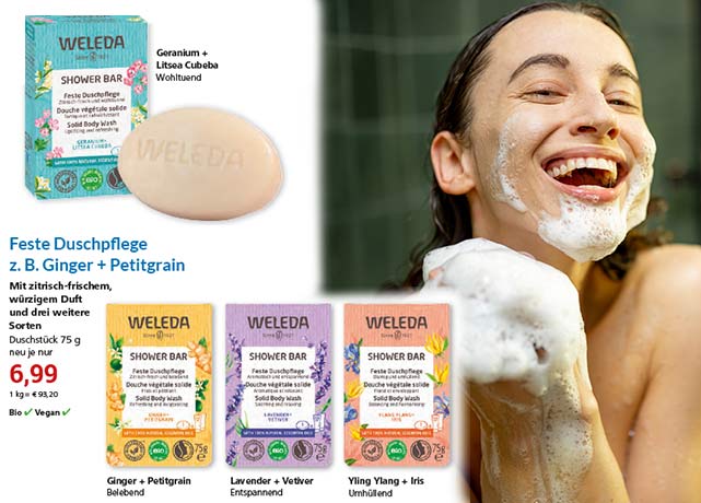 Reformhaus Angebote August 2022 Weleda Shower Bar