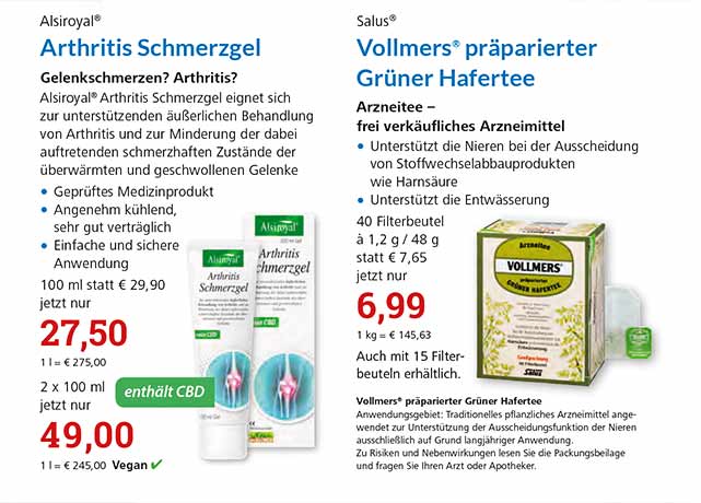 Reformhaus Angebote September 2022 Arthritis